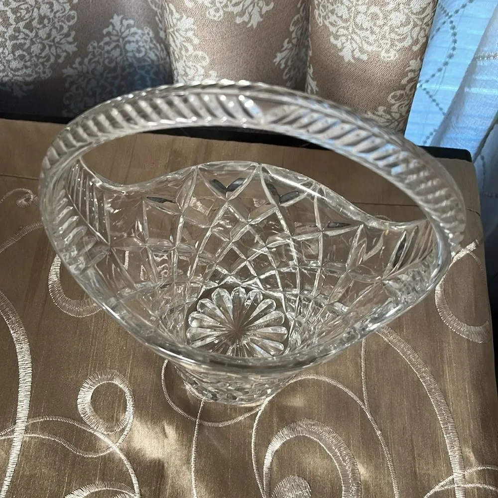 Vintage Crystal Glass Basket